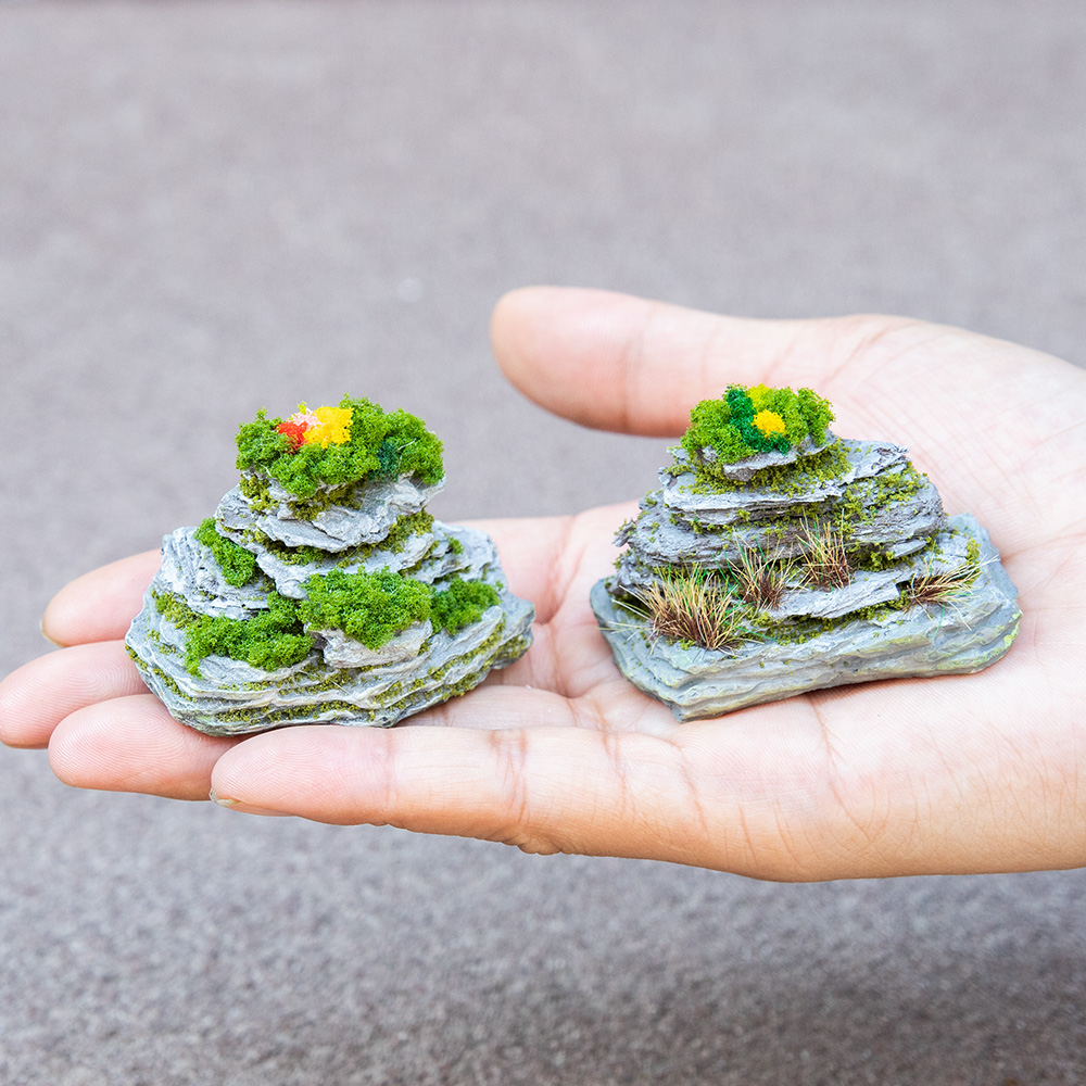 Bonsai Garden Layout - Miniatur-Felsenlandschaft Dekorativer Berg DIY-Modellbau Garten-Ornamente Bonsai-Landschaftsgestaltung