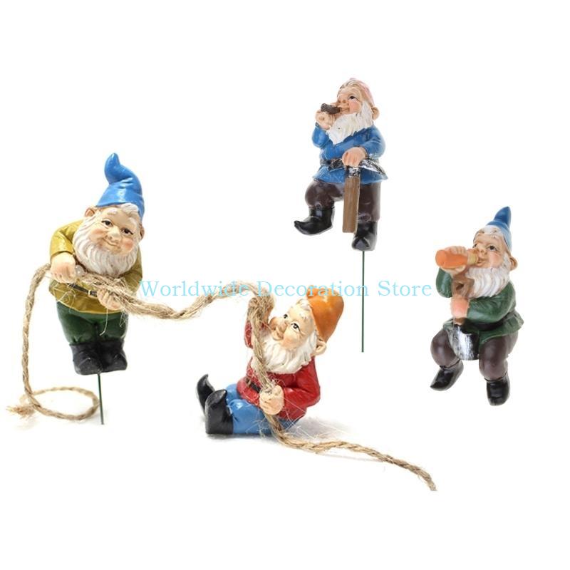 Bonsai Garden Layout - Q39B 4PCS Zwergharz Figuren Baum Elf