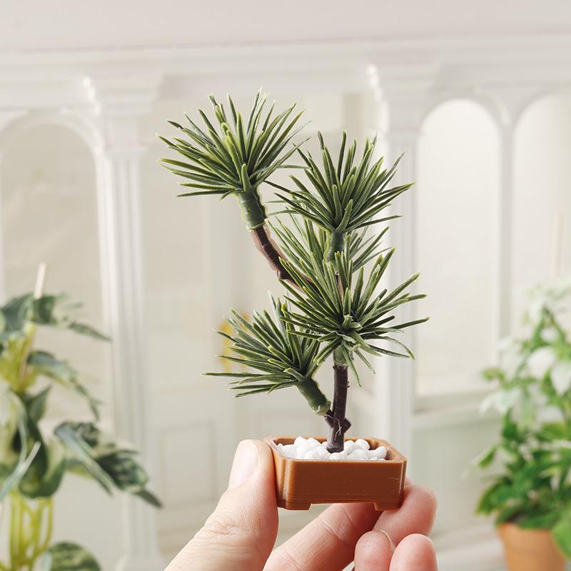 Bonsai Garden Decor - 1 Stück 1/12 Puppenhaus Simulierter Kiefernbaum