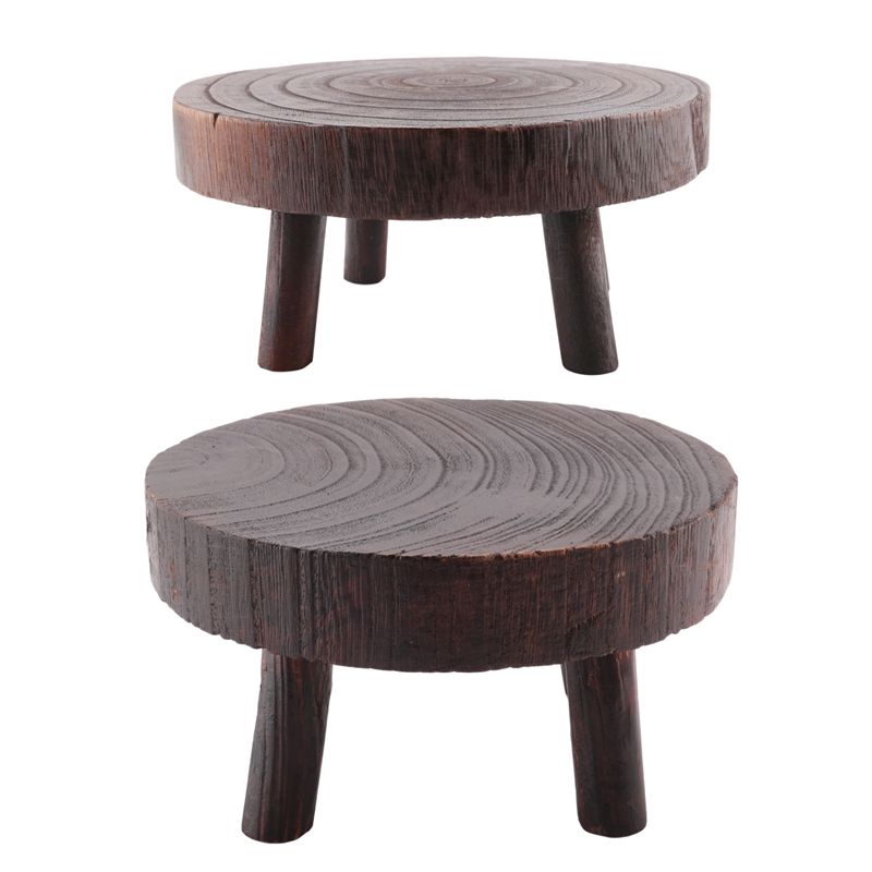Bonsai Garden Display Stands - ABHU 2 Stück Mini-Holzhocker als Blumenständer,