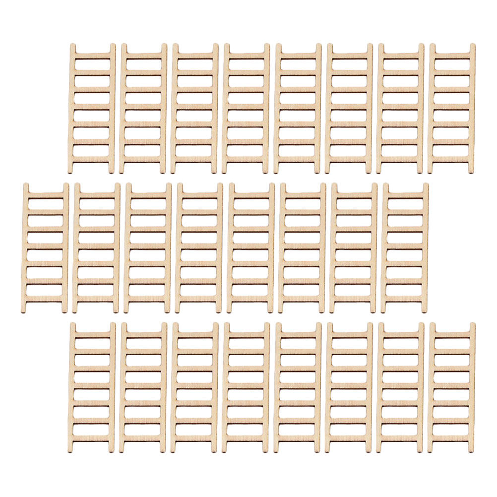 Bonsai Garden Layout - 24-teilige Holz-Minileiter für Mikrolandschaftsdekoration, Bonsai-Garten, Sandtisch-Layout,