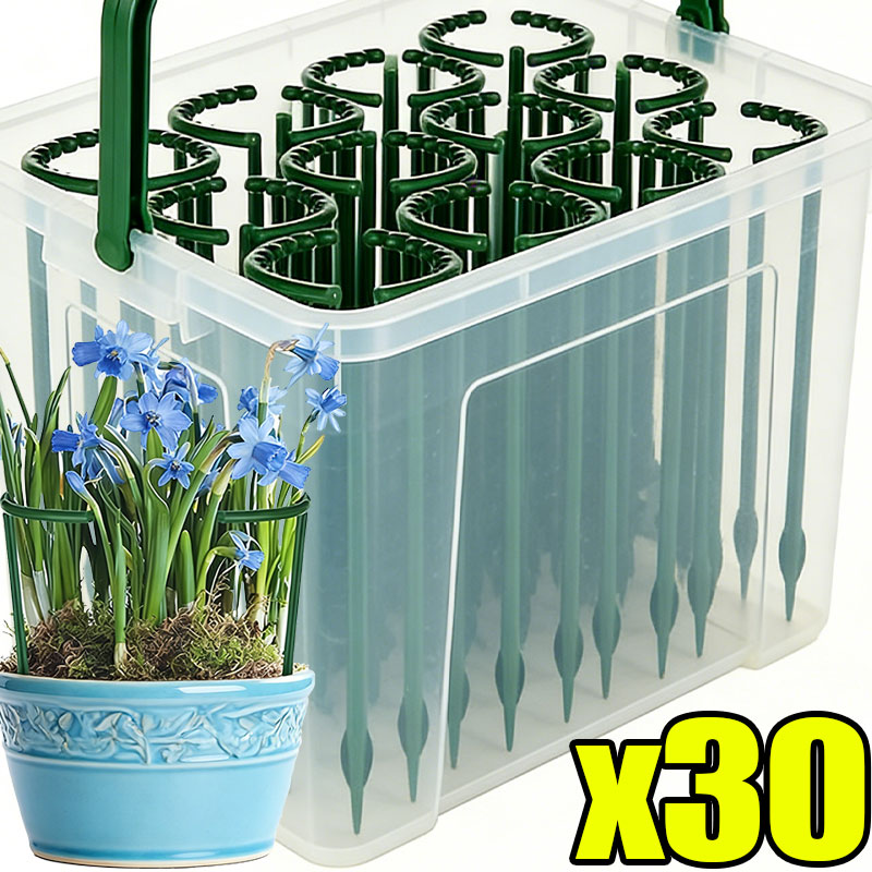 Bonsai Garden Tools - 30-1 Stück Kunststoff-Pflanzenstütze, halbkreisförmiger Stabhalter, Gartenarrangement,