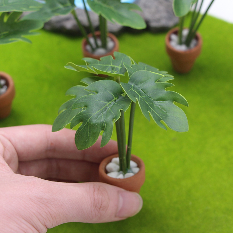 Bonsai Garden Layout - Puppenhaus-Mikrolandschaftsornament, Simulierte Grüne Topfpflanze, Mini-Bonsai-Modell für
