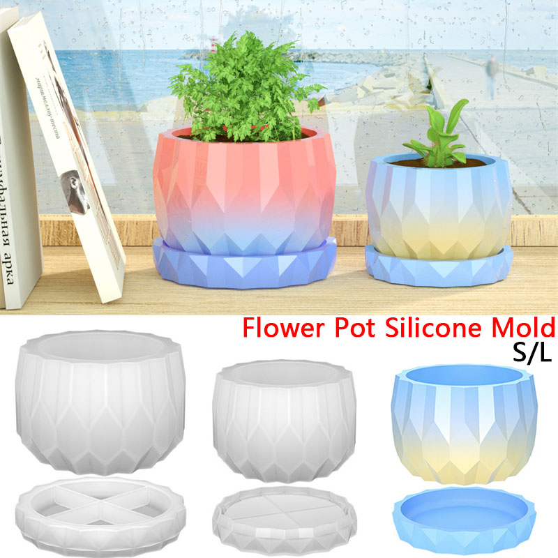 Bonsai Garden Decor - 1 Set Silikon-Pflanzgefäßformen für Beton, Blumentopf
