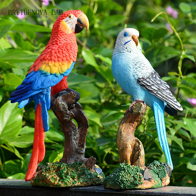 Bonsai Garden Wall - Harpiksguss Papageien-Statue Ornament für Außenbereich Gartendekoration