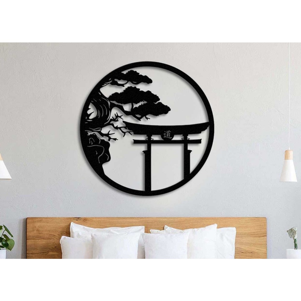 Bonsai Garden Wall - Marken-Kirschblütenbaum Metall-Wandkunst Japanischer Bonsai Eisen-Hängedekoration Rustikale