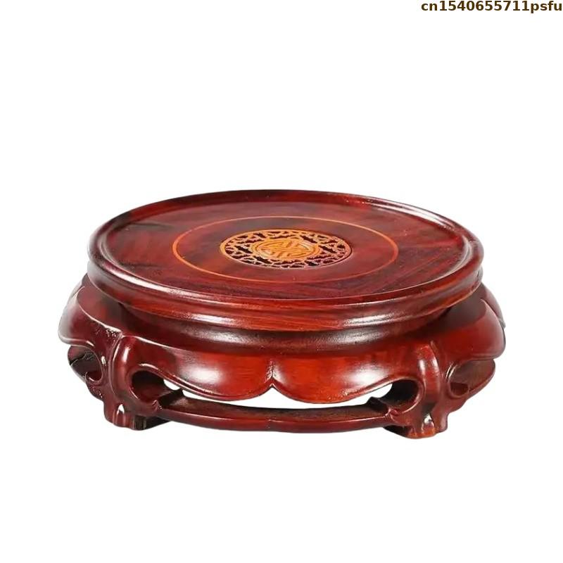 Bonsai Garden Display Stands - Redwood Stehende Blumenbasis Vase Drehbarer Pflanzenständer