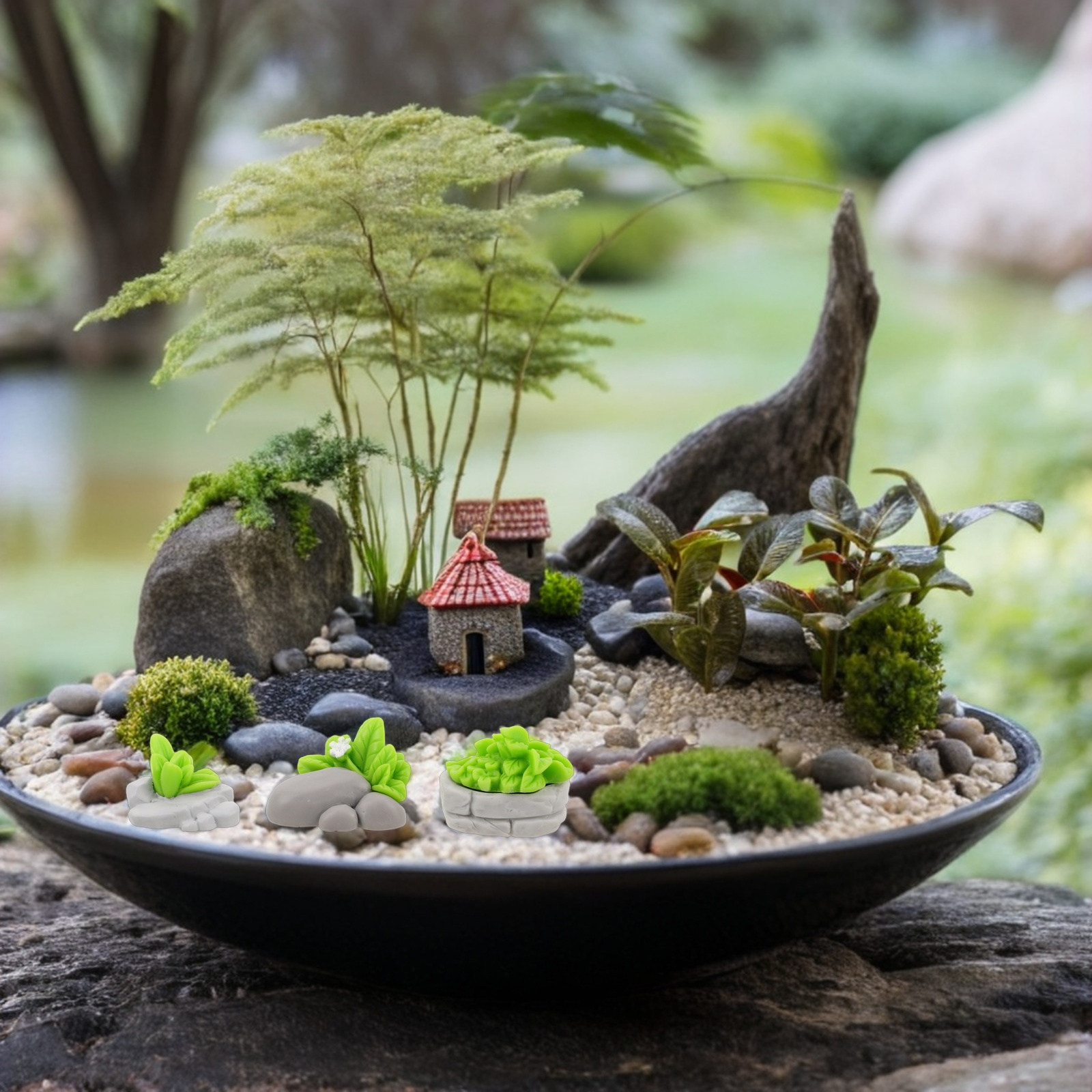 12 Stück Miniatur-Kunststein-G – Bonsai Garden Layout Bewertung und Preis