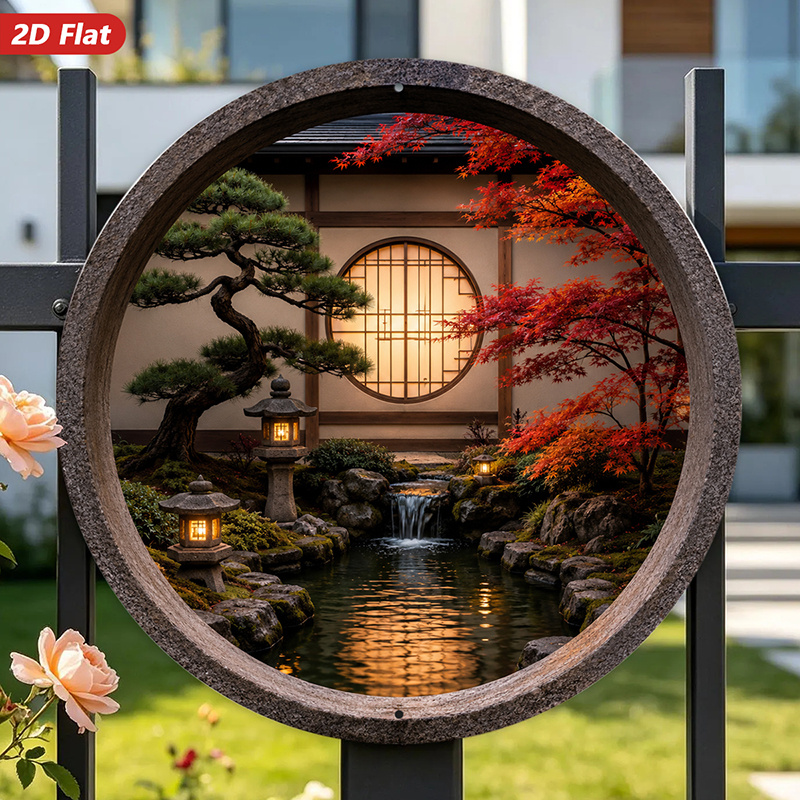 2D-Flach, 1 Stück rundes Metal – Bonsai Garden Wall Bewertung und Preis