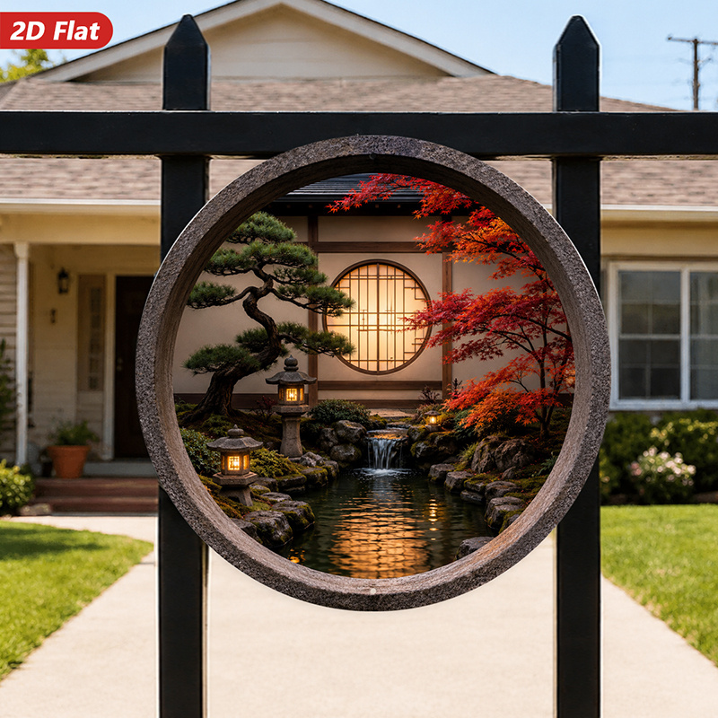 2D-Flach, 1 Stück rundes Metal – Bonsai Garden Wall Bewertung und Preis